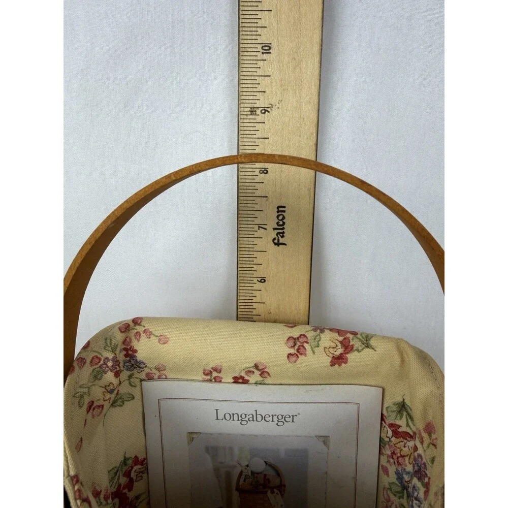 LONGABERGER 2001 Sweetheart Red Love Notes Basket W Liner Protector With Hook